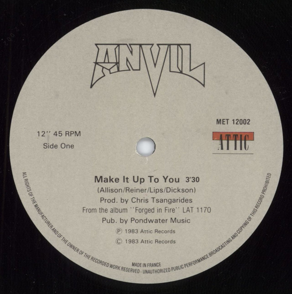 Anvil Make It Up To You UK 12" vinyl single (12 inch record / Maxi-single) AV507MA798891