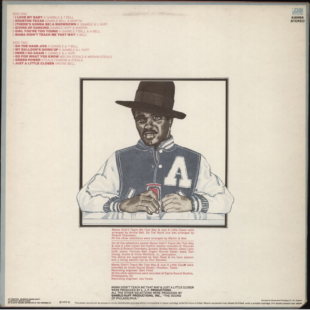 Archie Bell & The Drells Here I Go Again UK vinyl LP album (LP record)