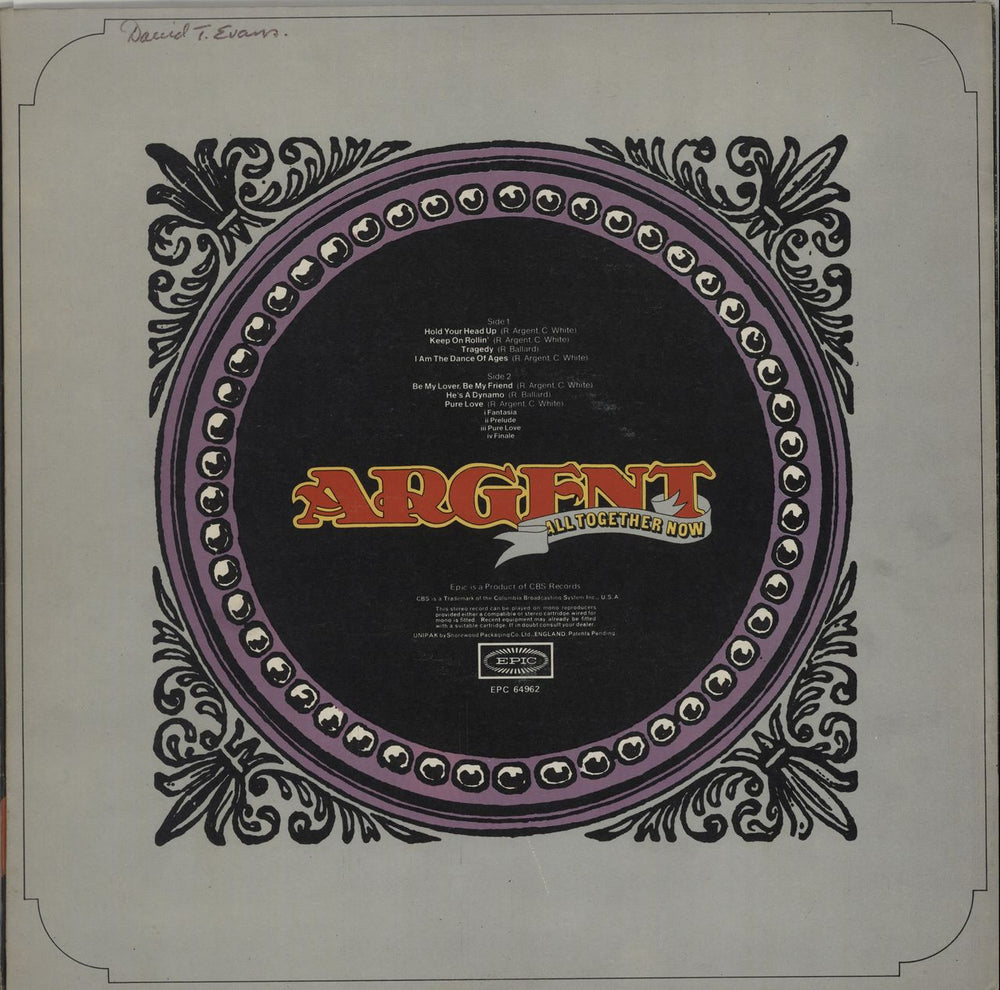 Argent All Together Now - 1st - EX UK vinyl LP album (LP record) RGELPAL664319