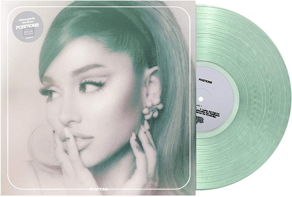 Ariana Grande Positions - Coke Bottle Clear/Green Vinyl - Sealed UK vinyl LP album (LP record) 602435450902