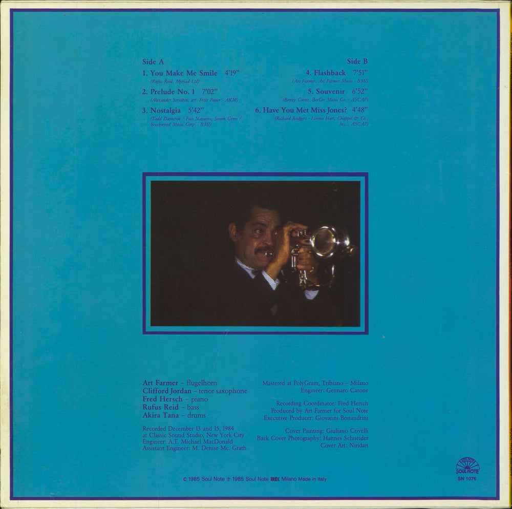 Art Farmer You Make Me Smile Italian vinyl LP album (LP record)