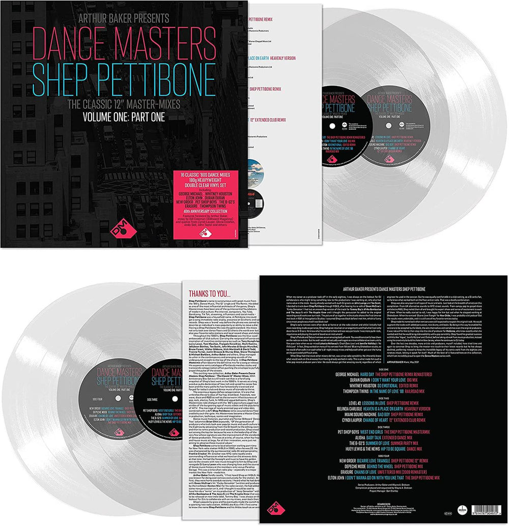 Arthur Baker Dance Masters - Shep Pettibone Volume One: Part One - Clear Vinyl - Sealed UK 2-LP vinyl record set (Double LP Album) DEMREC870