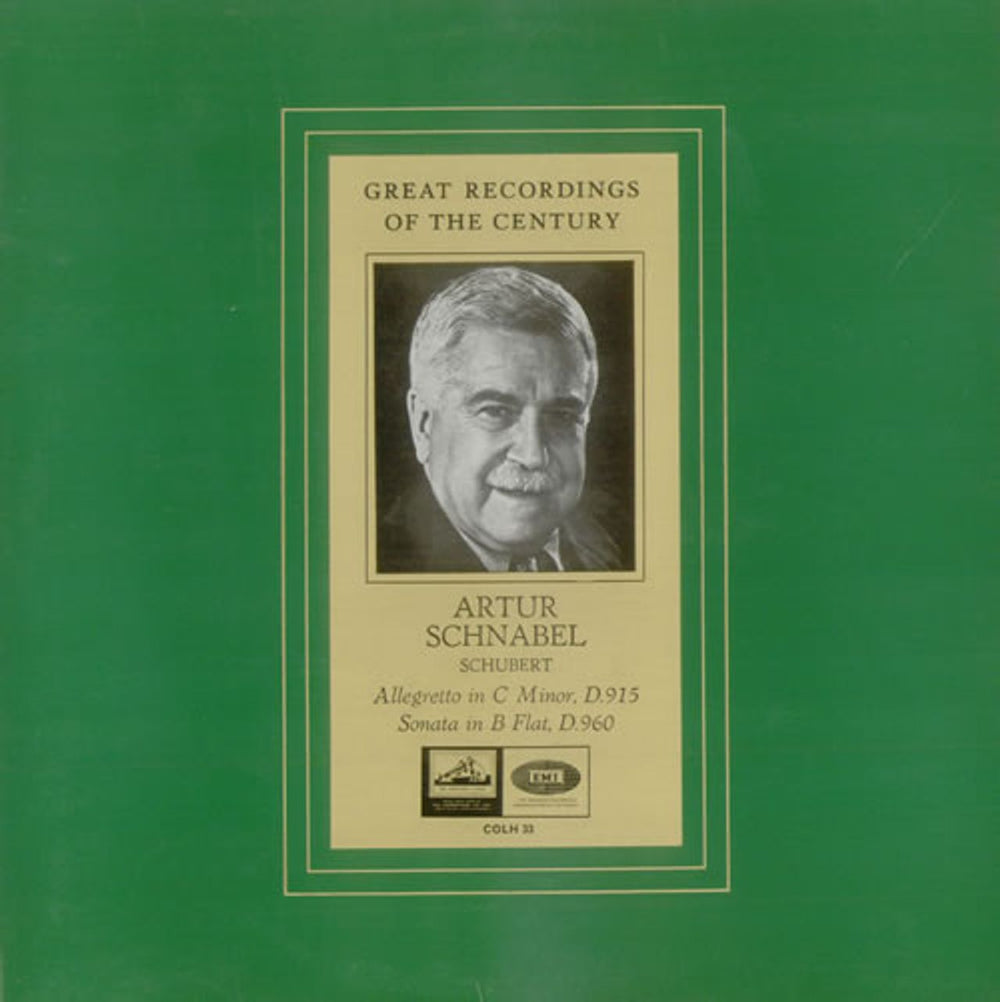 Artur Schnabel Schubert: Allegretto in C minor, D.915 & Sonata in B-flat, D.960 UK vinyl LP album (LP record) COLH33