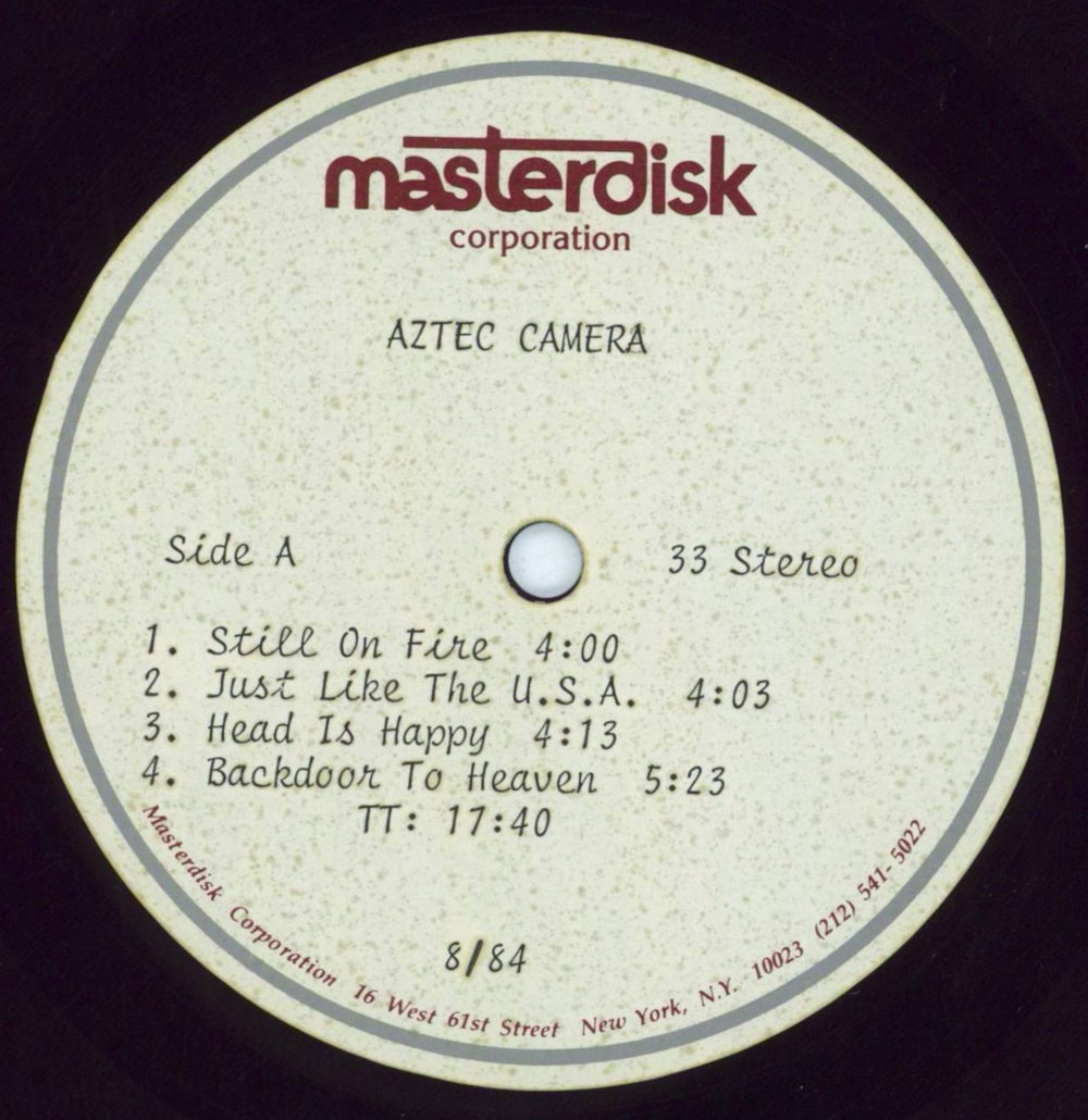 Aztec Camera Knife - 2 x One Sided US acetate AZTATKN810799