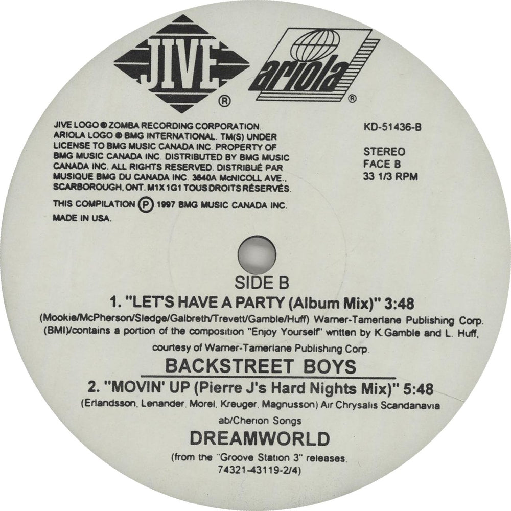 Backstreet Boys Movin' Up - Pierre J's Hard Nights Mix US Promo 12" vinyl single (12 inch record / Maxi-single) BKB12MO158081