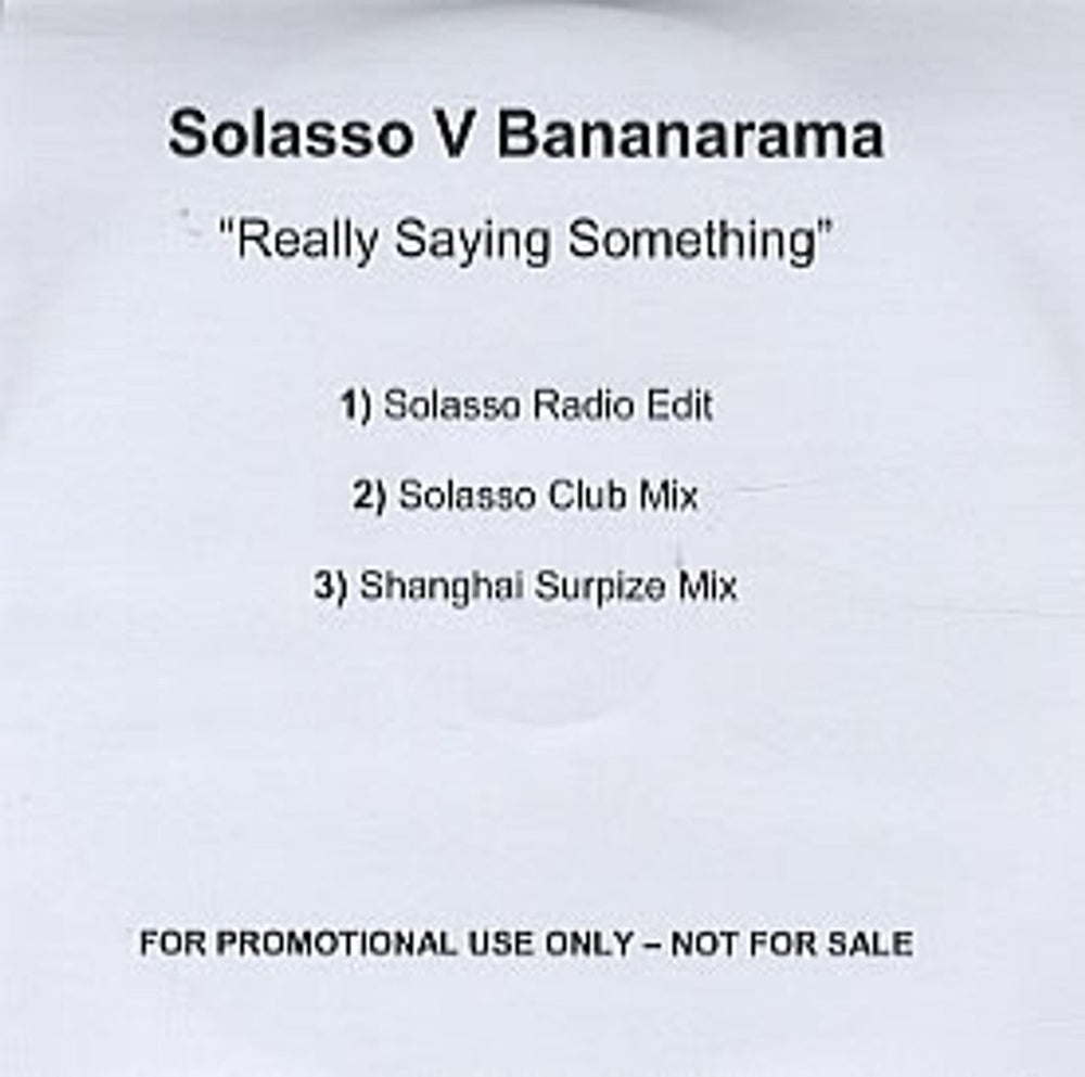 Bananarama Really Saying Something UK Promo CD-R acetate CD-R