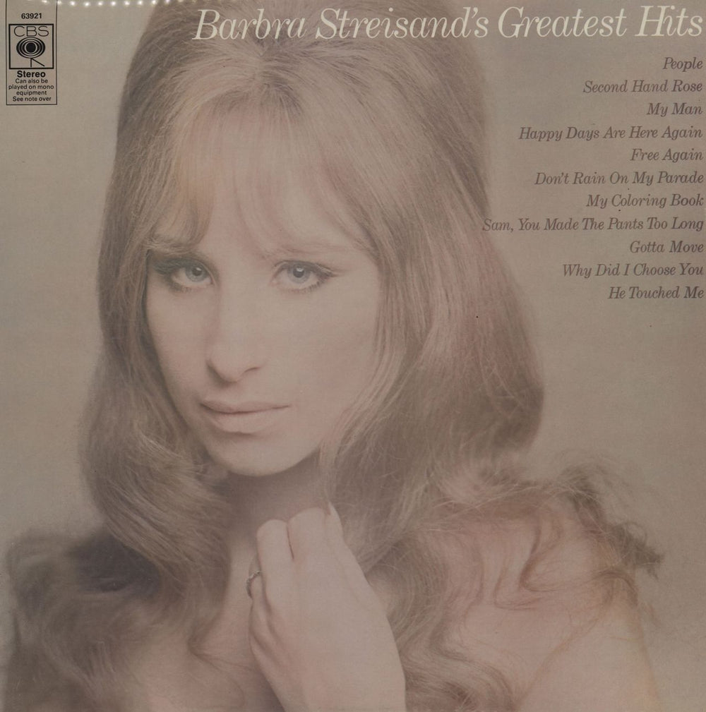 Barbra Streisand Greatest Hits - 1st - F/L UK vinyl LP album (LP record) 63921