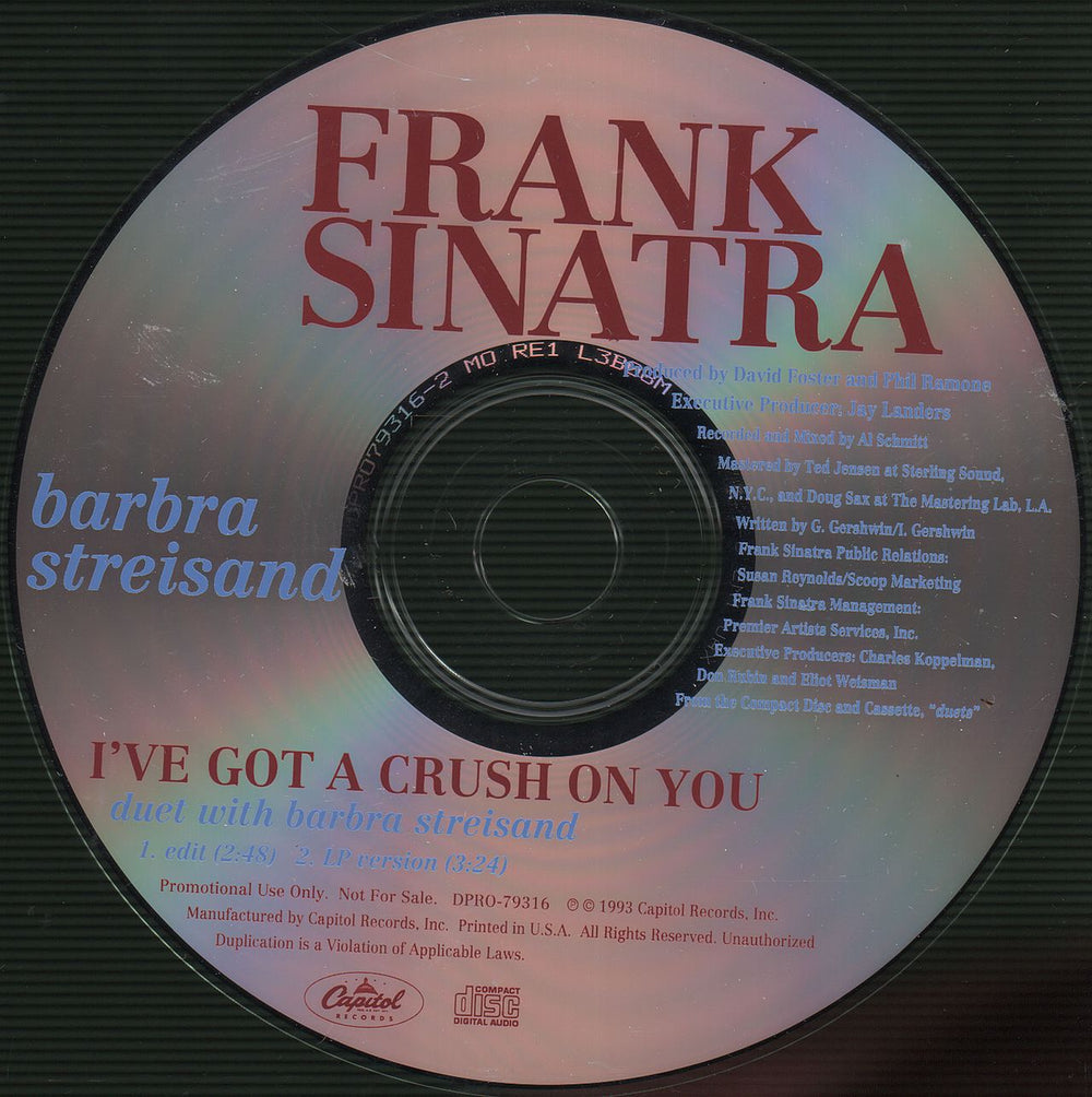 Barbra Streisand I've Got A Crush On You US Promo CD single (CD5 / 5") DPRO-79316