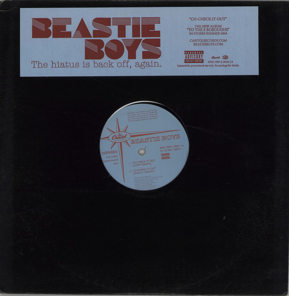 Beastie Boys Ch-Check It Out US Promo 12" vinyl single (12 inch record / Maxi-single) SPRO7087