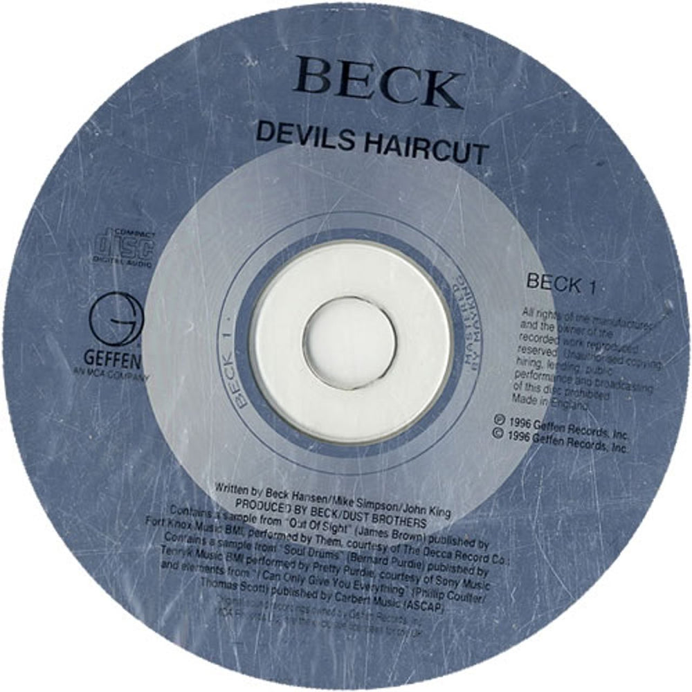 Beck Devil's Haircut UK Promo CD single (CD5 / 5") BECK1