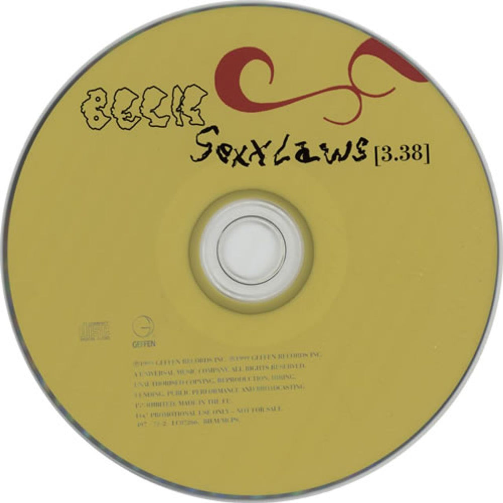 Beck Sexxlaws UK Promo CD single (CD5 / 5") B-KC5SE145988