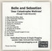 Belle & Sebastian Dear Catastrophe Waitress UK Promo CD-R acetate CD-R ACETATE
