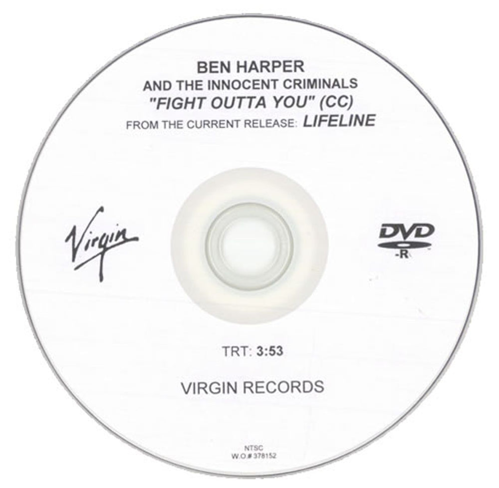 Ben Harper Fight Outta You US Promo promo DVD-R DVD-R ACETATE