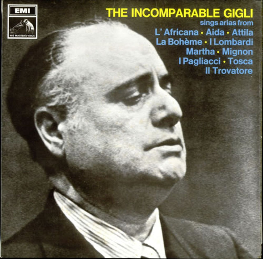 Beniamino Gigli The Incomparable Gigli UK vinyl LP album (LP record) HQM1170