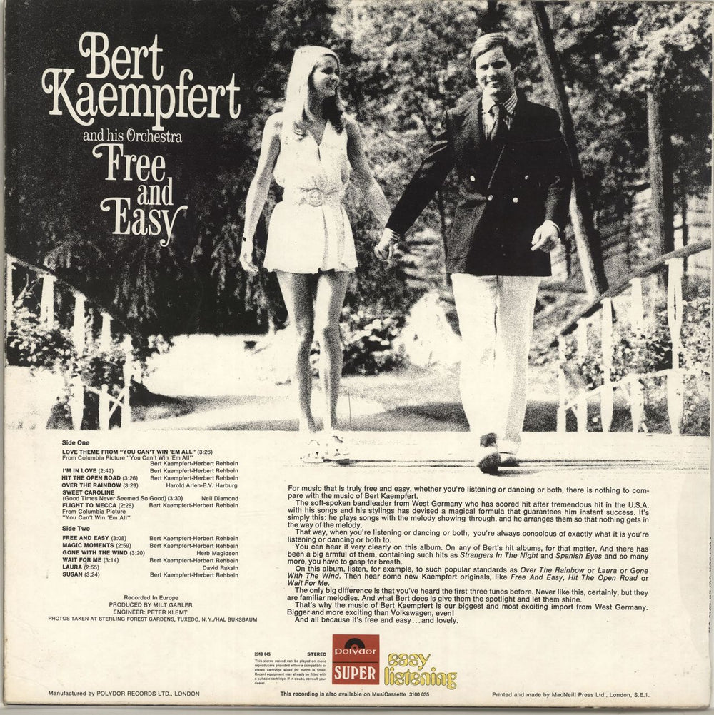 Bert Kaempfert Free And Easy UK vinyl LP album (LP record)