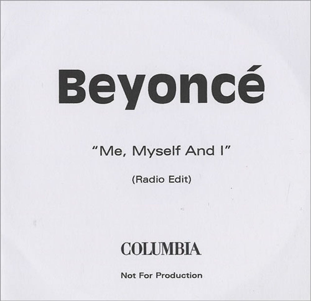 Beyoncé Me, Myself And I UK Promo CD-R acetate CD-R ACETATES