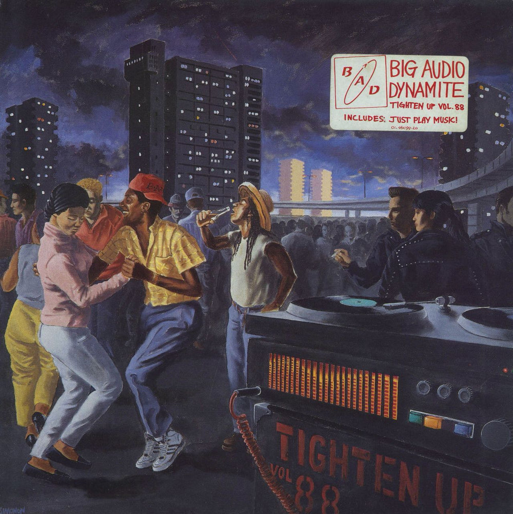 Big Audio Dynamite Tighten Up Vol. 88 - Square Hype Stickered UK vinyl LP album (LP record) 4611991