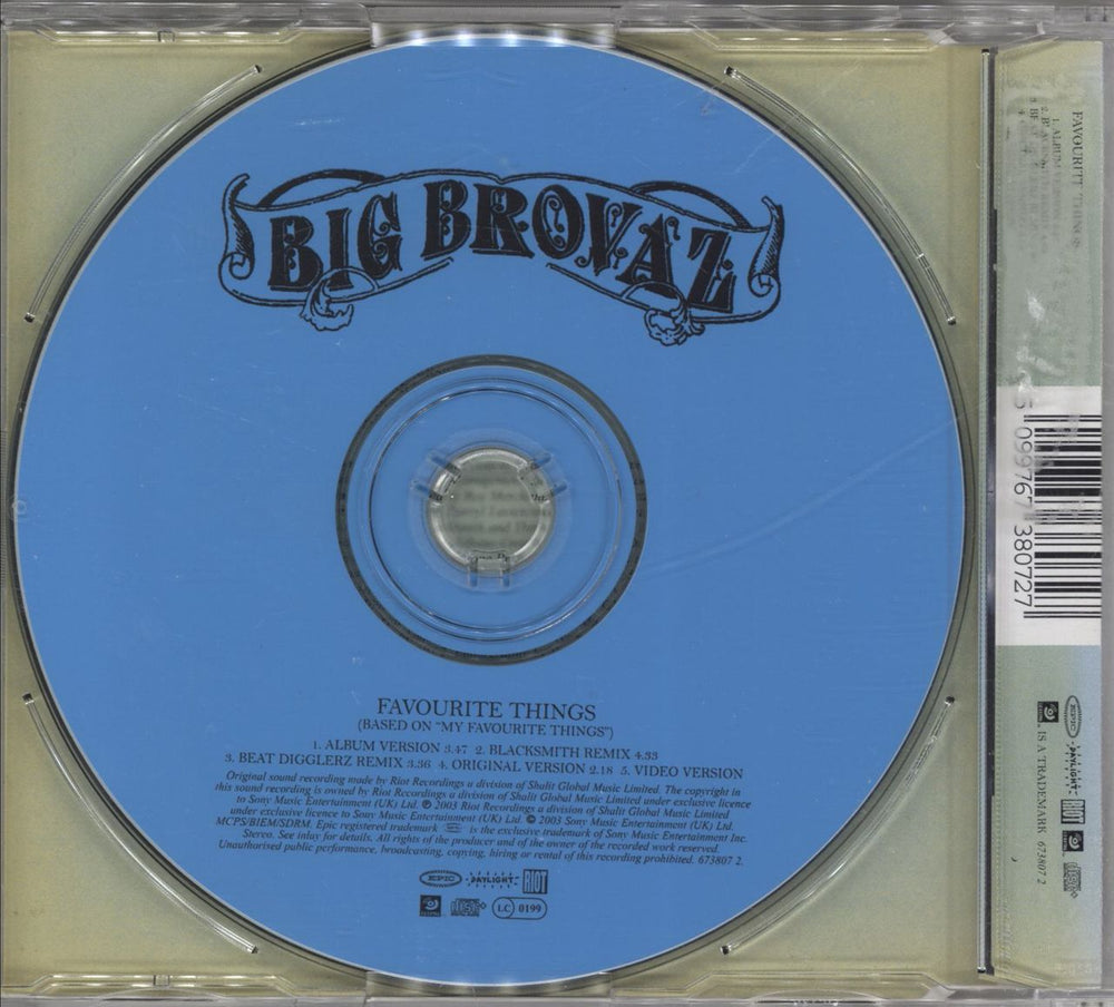 Big Brovaz Favourite Things UK CD single (CD5 / 5") BVZC5FA251119