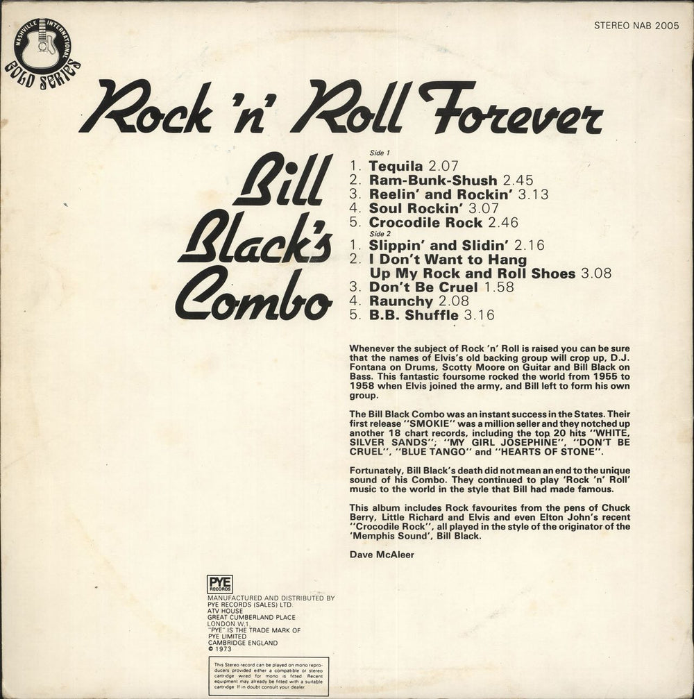 Bill Black's Combo Rock 'n' Roll Forever UK vinyl LP album (LP record)