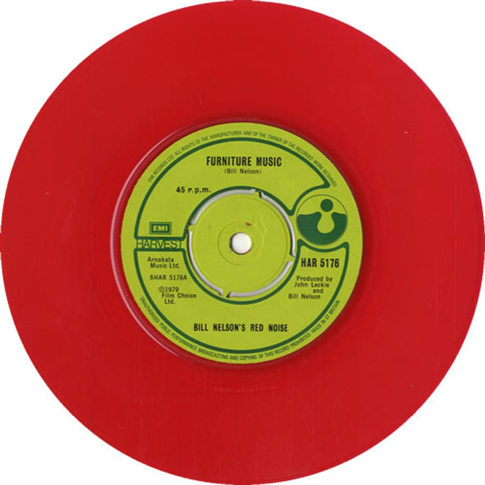 Bill Nelson Furniture Music - Red Vinyl + Sleeve UK 7" vinyl single (7 inch record / 45) BSN07FU597985