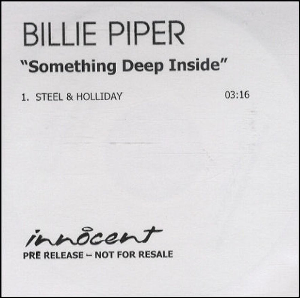 Billie Piper Something Deep Inside UK Promo CD-R acetate CD ACETATE