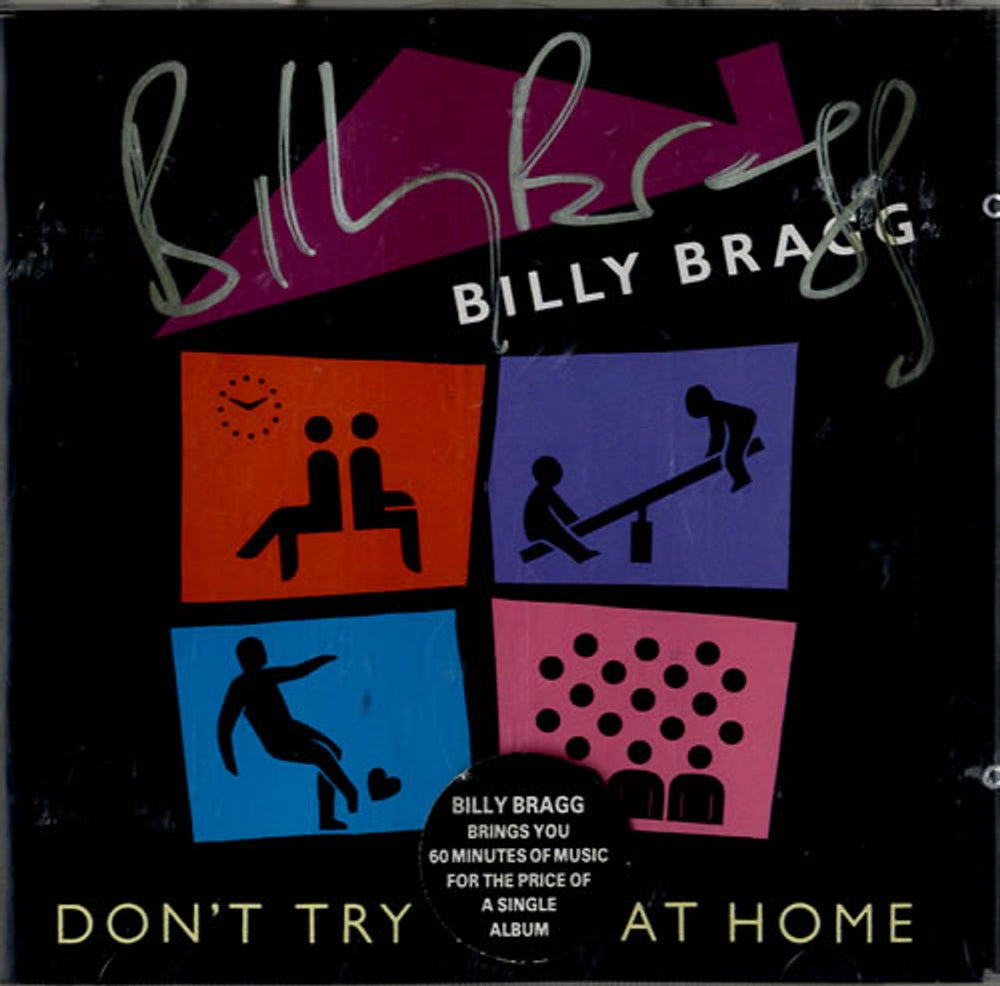 Billy Bragg Don't Try This At Home - Autographed UK CD album (CDLP) 828279-2