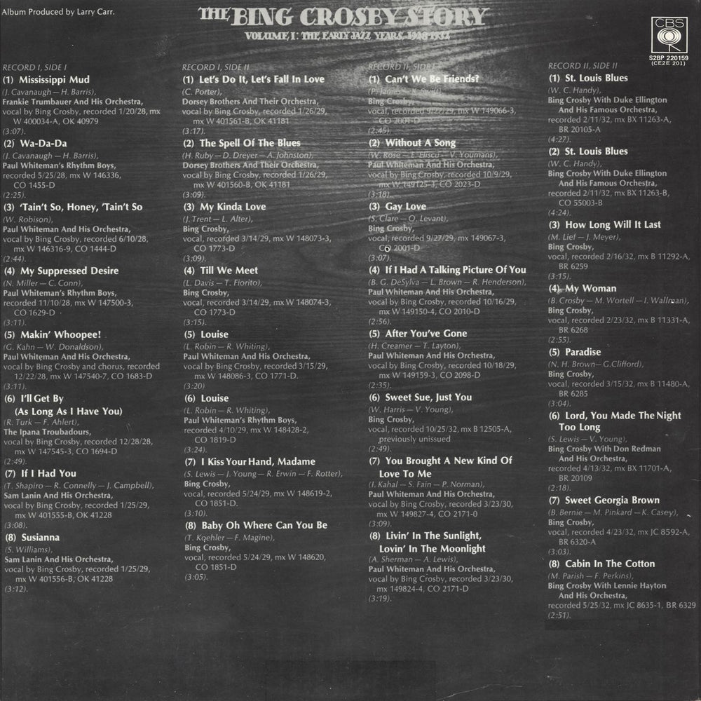 Bing Crosby The Bing Crosby Story Volume 1 Australian 2-LP vinyl record set (Double LP Album)