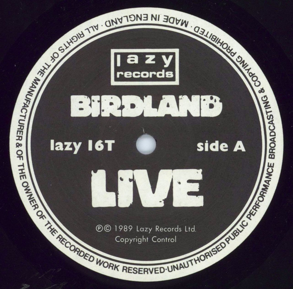 Birdland Live UK Promo 12" vinyl single (12 inch record / Maxi-single) LAZY16T