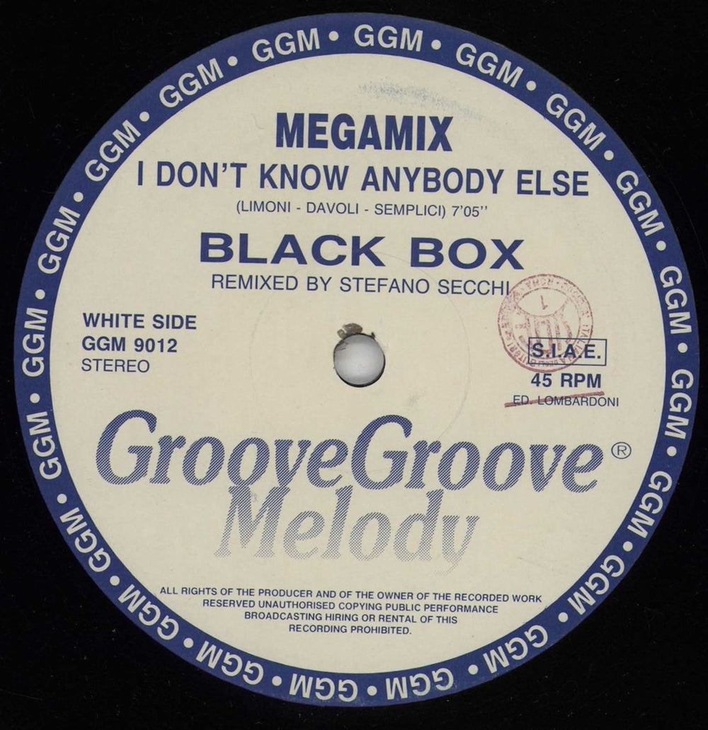 Black Box Megamix - I Don't Know Anybody Else Italian 12" vinyl single (12 inch record / Maxi-single) GGM9012