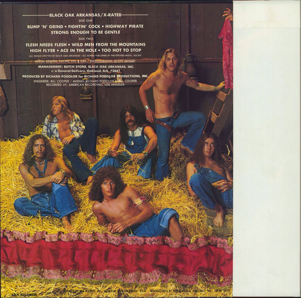 Black Oak Arkansas X-Rated Japanese vinyl LP album (LP record)