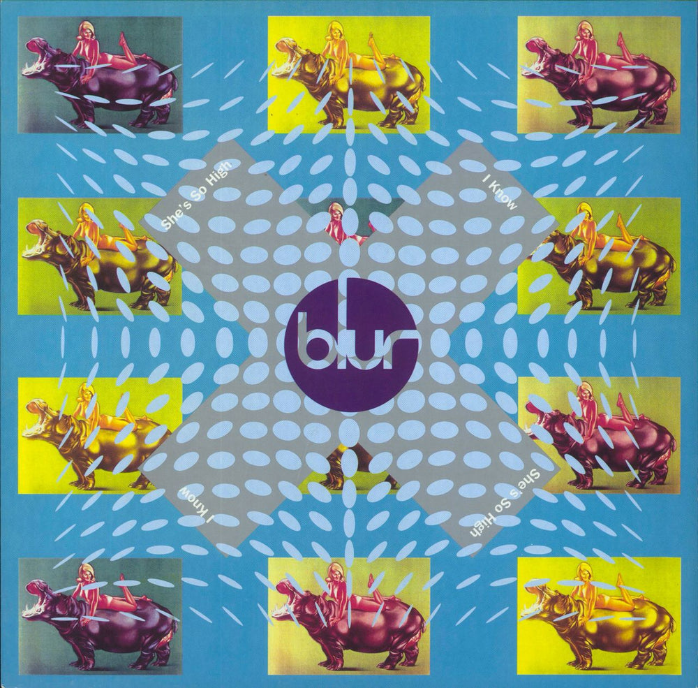 Blur She's So High - Sample Stickered UK Promo 12" vinyl single (12 inch record / Maxi-single) 12FOOD26