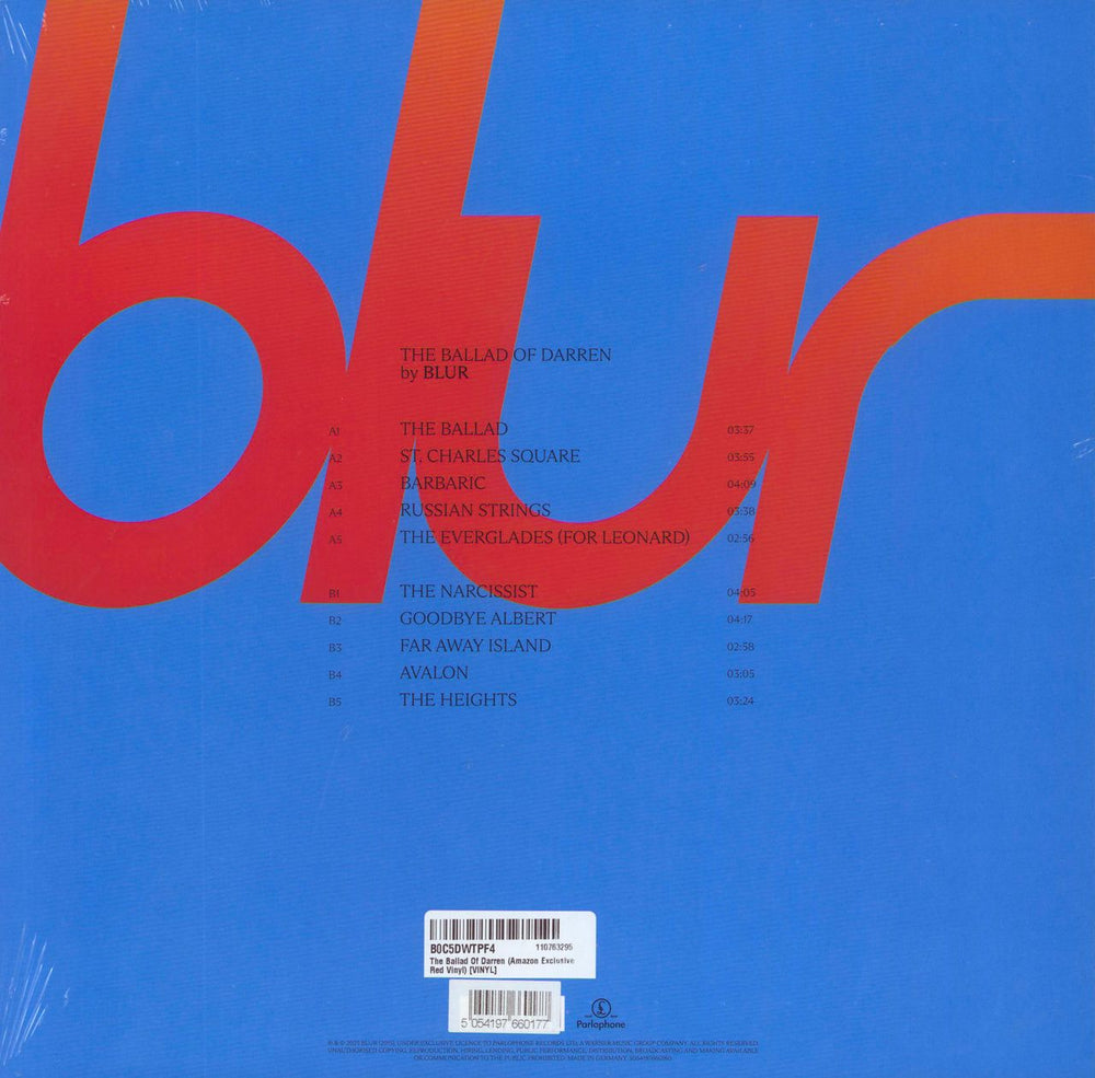 Blur The Ballad Of Darren - Red Vinyl - Sealed UK vinyl LP album (LP record) 5054197660177