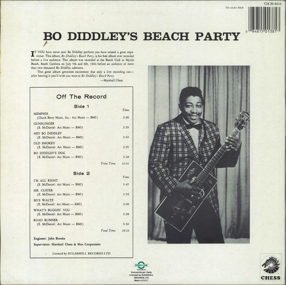 Bo Diddley Bo Diddley's Beach Party Italian vinyl LP album (LP record)