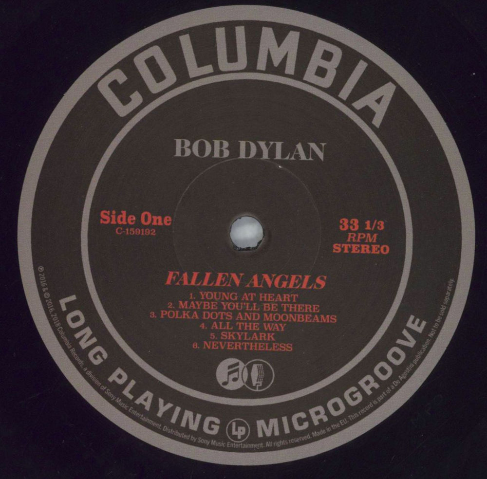 Bob Dylan Fallen Angels + booklet UK vinyl LP album (LP record) DYLLPFA825544