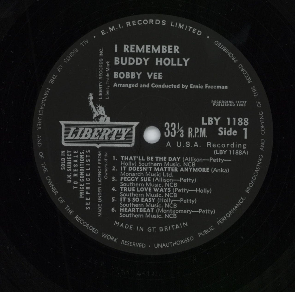 Bobby Vee I Remember Buddy Holly - EX UK vinyl LP album (LP record)