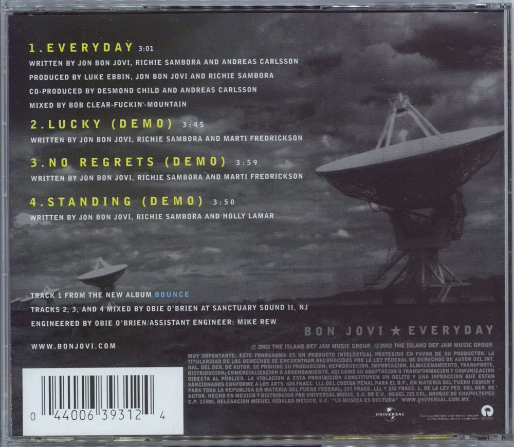 Bon Jovi Everyday Mexican 2-CD single set (Double CD single) BON2SEV241737