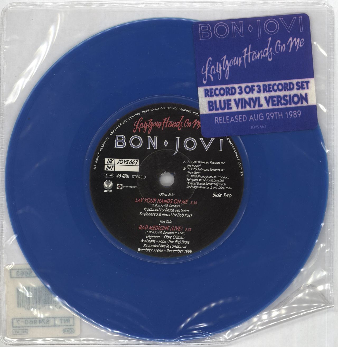 Bon Jovi Lay Your Hands On Me - Complete UK 7