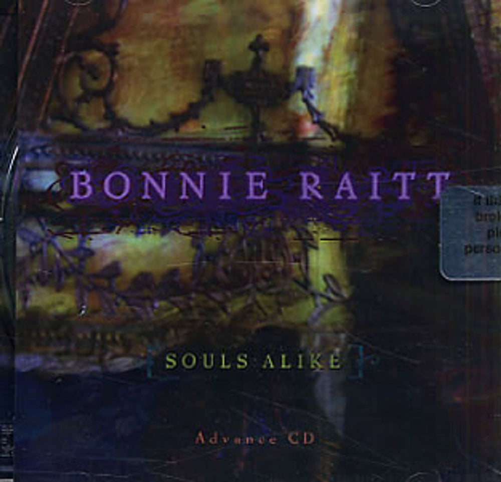 Bonnie Raitt Souls Alike US Promo CD-R acetate CDR ACETATE