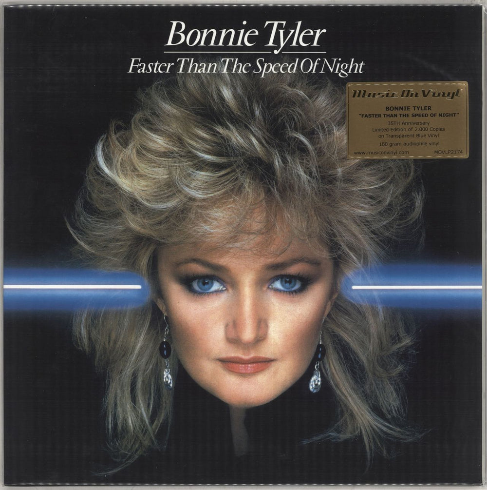 Bonnie Tyler Faster Than The Speed Of Night - 180gm Blue Vinyl UK vinyl LP album (LP record) MOVLP2174