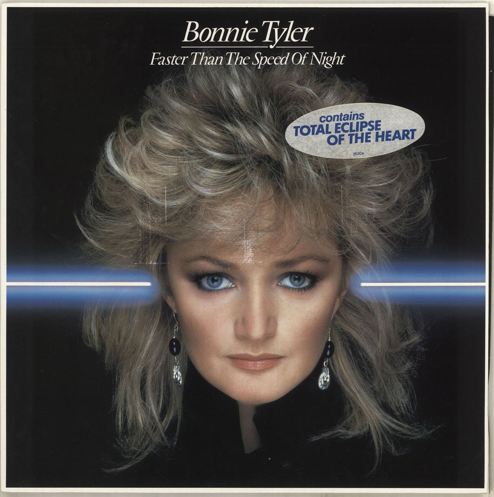 Bonnie Tyler Faster Than The Speed Of Night - Oval Sticker UK vinyl LP album (LP record) 25304