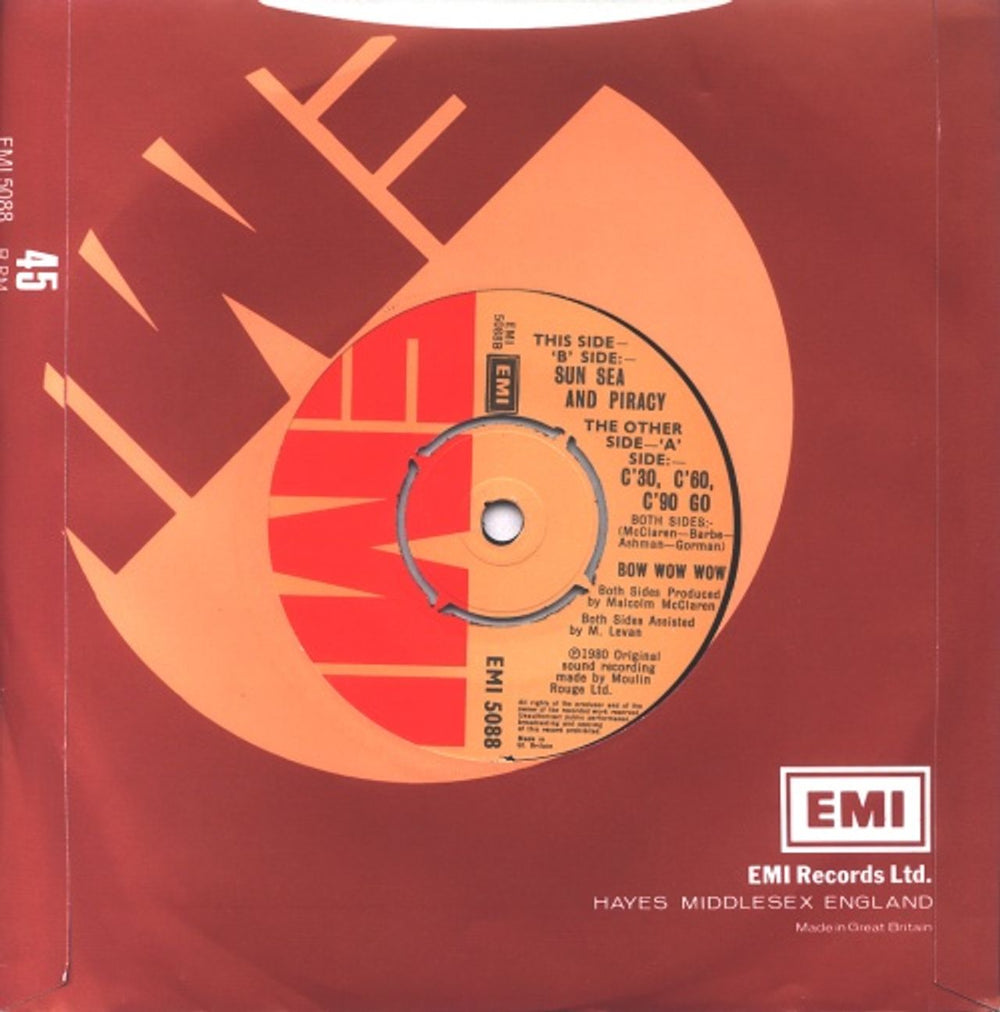 Bow Wow Wow C'30 C'60 C'90 Go + title sleeve UK 7" vinyl single (7 inch record / 45) BWW07CC55990