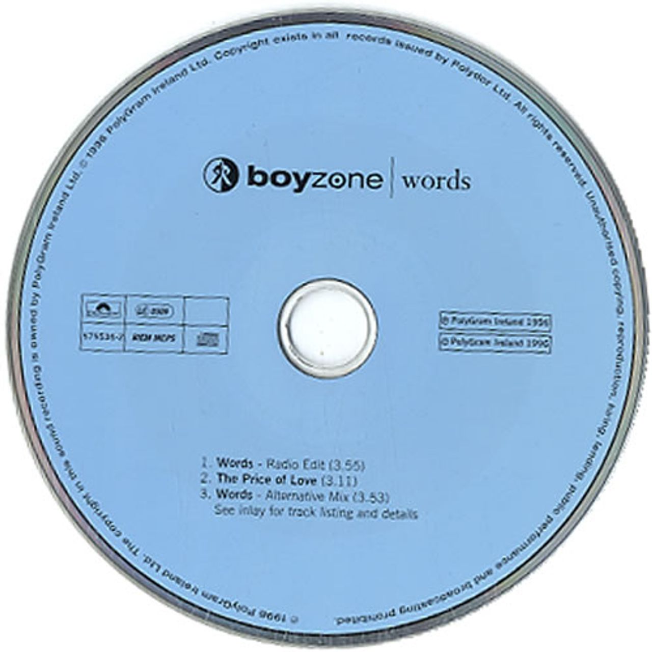 Boyzone Words German CD single (CD5 / 5") 5755362