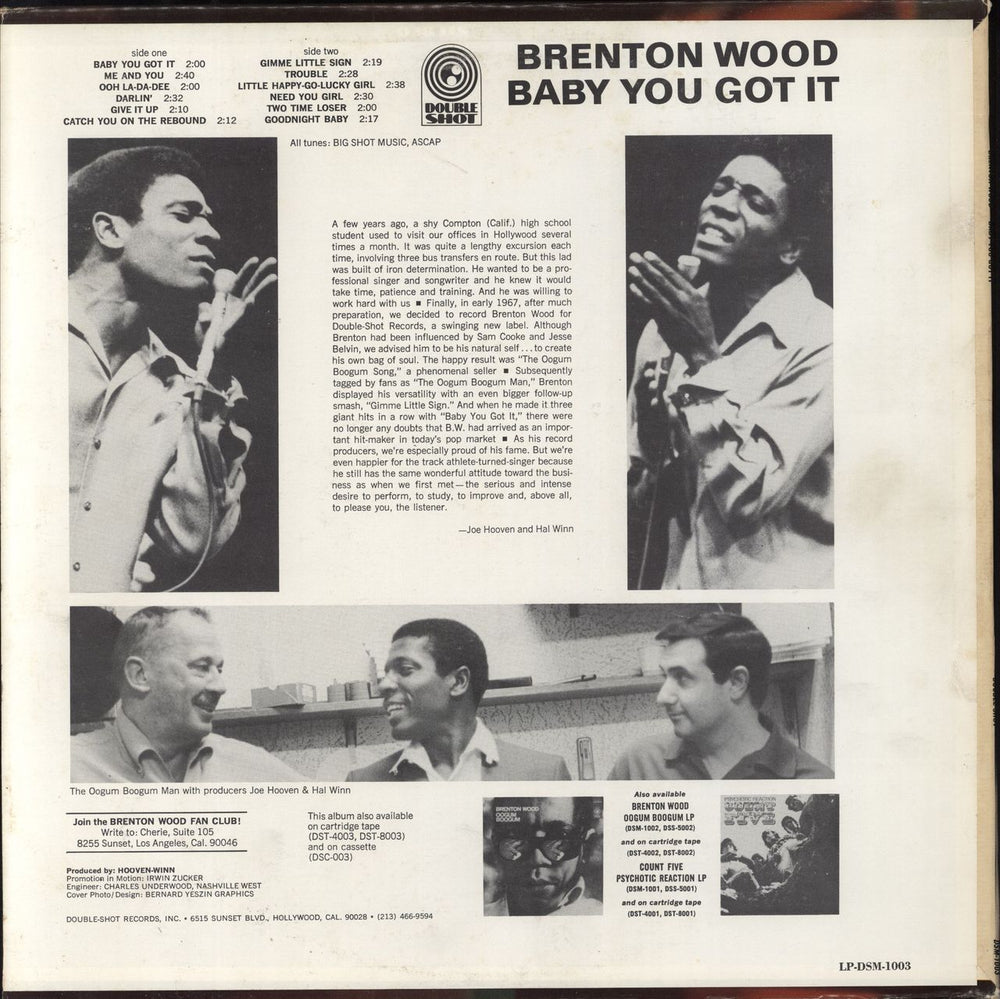 Brenton Wood Baby You Got It US vinyl LP album (LP record)