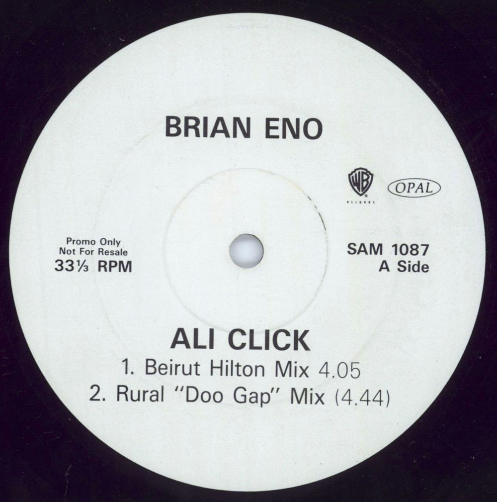 Brian Eno Ali Click UK Promo 12" vinyl single (12 inch record / Maxi-single) SAM1087