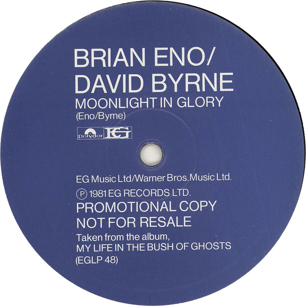 Brian Eno & David Byrne Regiment UK Promo 12" vinyl single (12 inch record / Maxi-single) ENB12RE158745