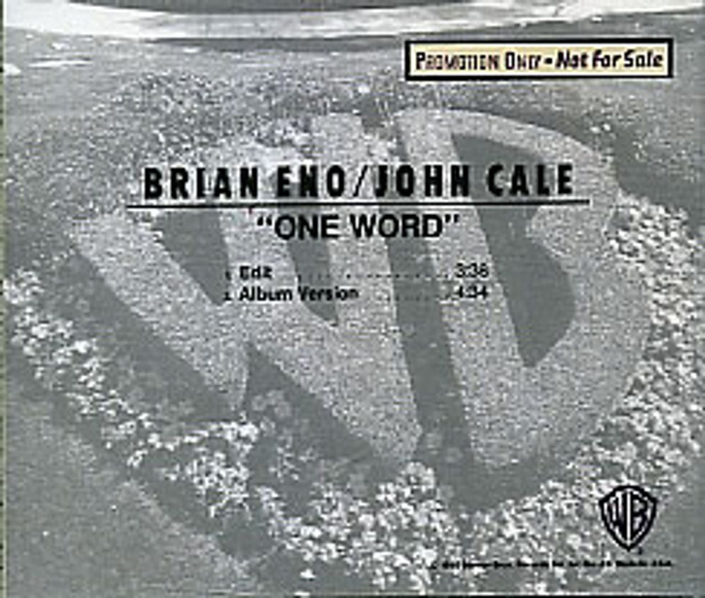 Brian Eno One Word US Promo CD single (CD5 / 5") PRO-CD-4601