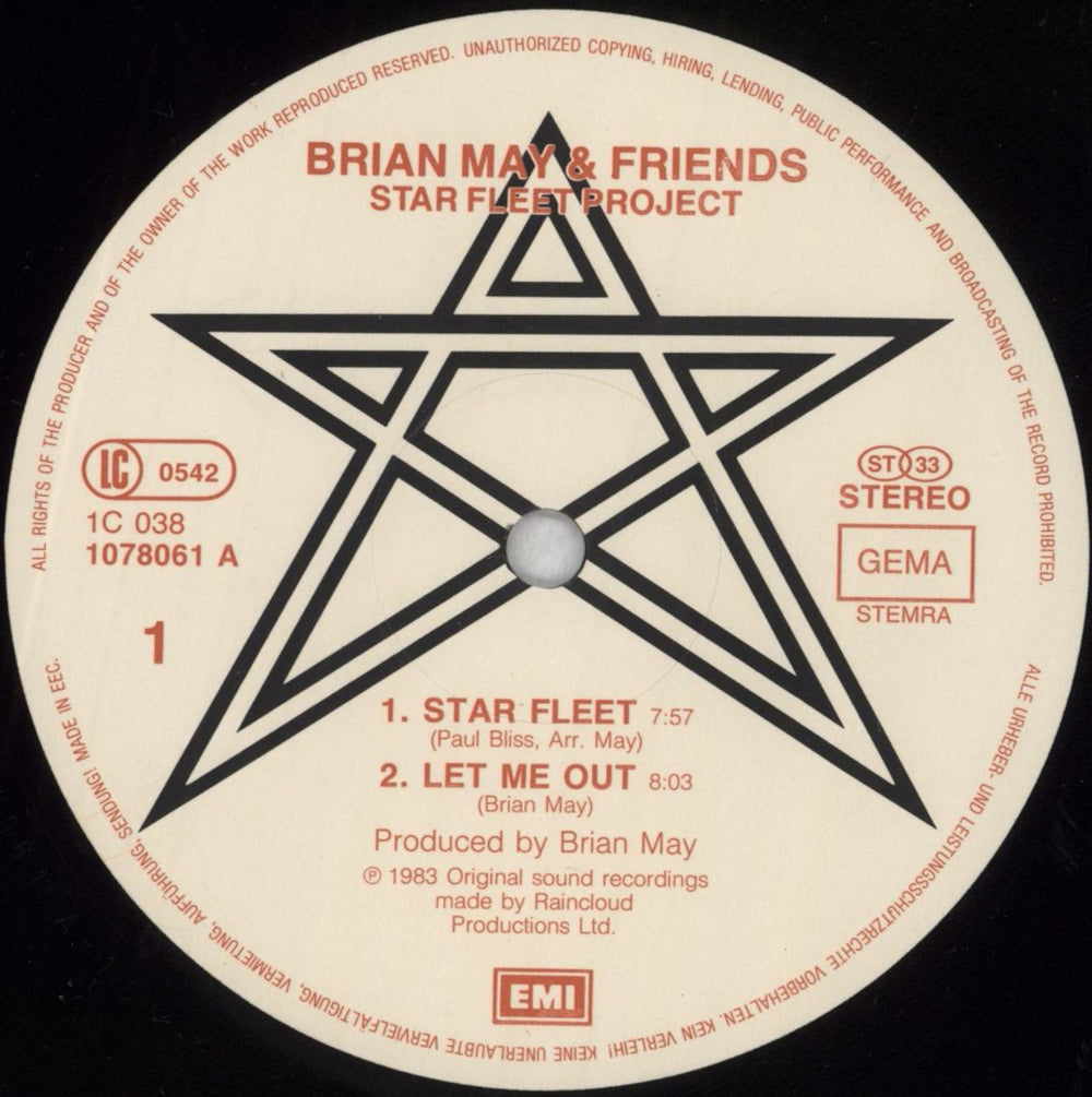 Brian May Star Fleet Project - EX German 12" vinyl single (12 inch record / Maxi-single) MAY12ST104291