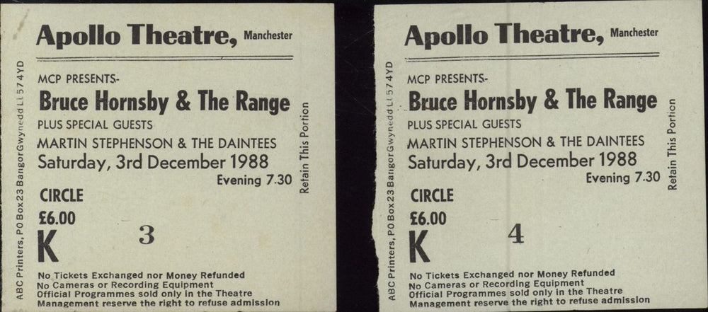 Bruce Hornsby Scenes From The Southside Tour '88-'89 + 2 ticket stubs UK tour programme BRHTRSC785792