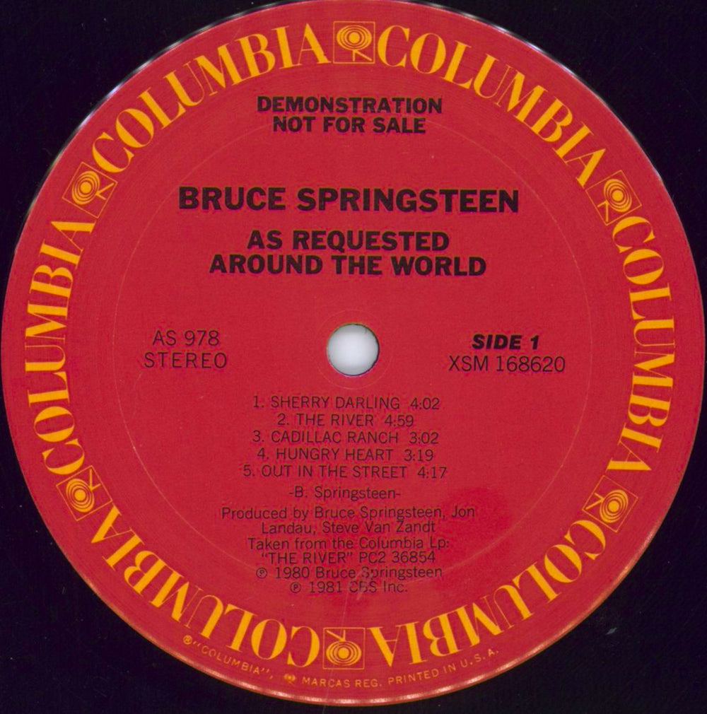 Bruce Springsteen As Requested Around The World US Promo vinyl LP album (LP record) SPRLPAS69078