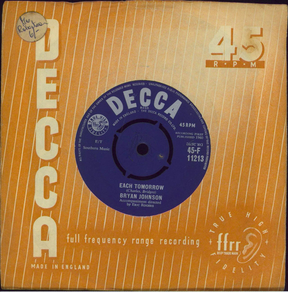 Bryan Johnson Looking High, High, High UK 7" vinyl single (7 inch record / 45)